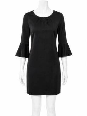 New York & Company 3/4 Bell Sleeve Black Shift Dress – Size Small